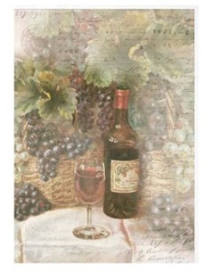 Papel de arroz - Vino y Uvas
