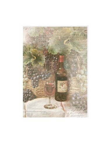 Papel de arroz - Vino y Uvas