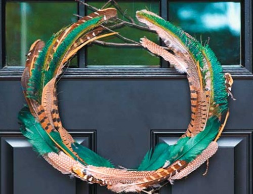 Seis guirnaldas de Navidad pintadas con pintura spray