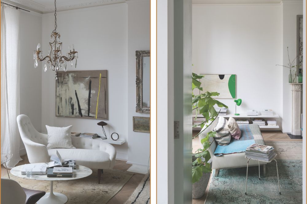 Colores blancos para salones de Farrow and Ball.